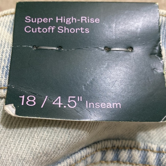 Women's High-Rise Cutoff MIDI Jean Shorts - Wild Fable Light Wash 18 - Picture 8 of 8